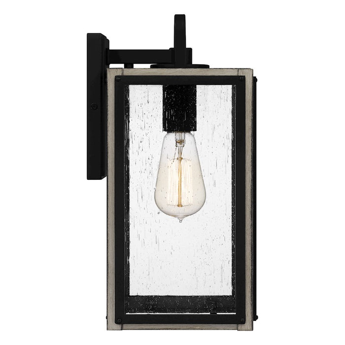 Quoizel Bramshaw 1 Light Outdoor Lantern, Matte Black/Seeded