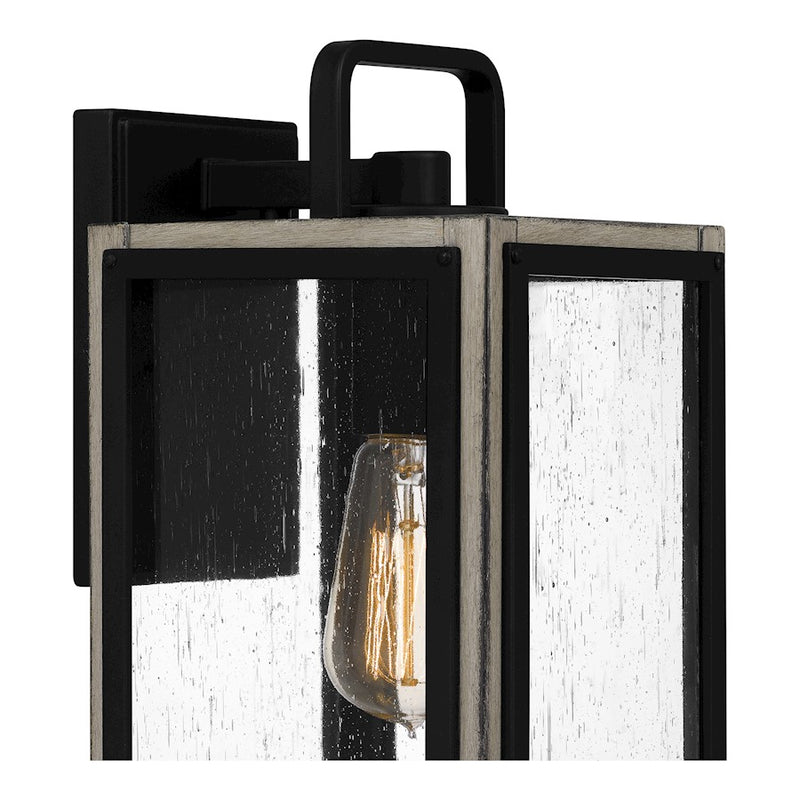 Quoizel Bramshaw 1 Light Outdoor Lantern, Matte Black/Seeded