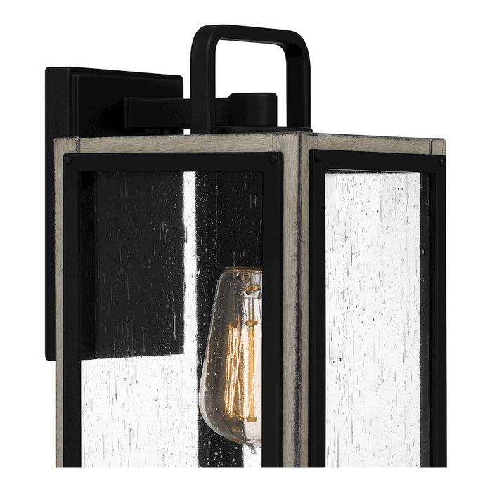 Quoizel Bramshaw 1 Light Outdoor Lantern, Matte Black/Seeded