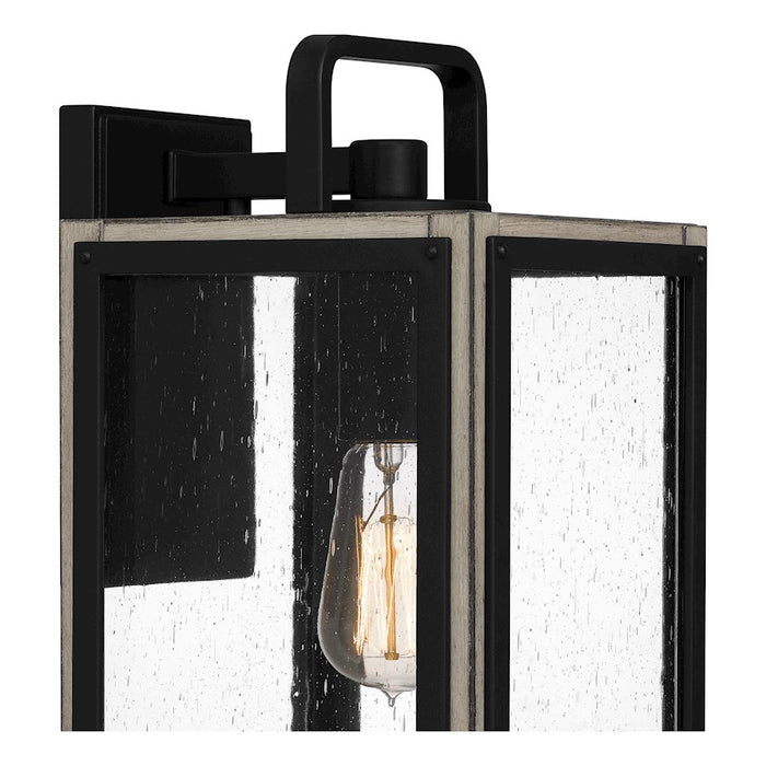 Quoizel Bramshaw 1 Light Outdoor Lantern, Matte Black/Seeded