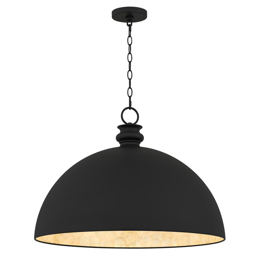 Quoizel Braylon 1-Lt Matte Black Pendant, Matte Black - BRAY2826MBK