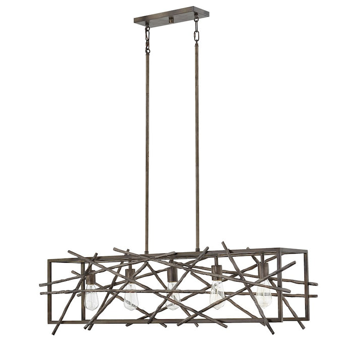 Quoizel Brigham Linear 5 Light Chandelier, Restored Bronze