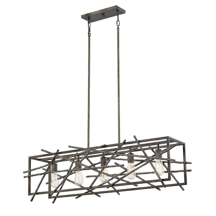 Quoizel Brigham Linear 5 Light Chandelier, Restored Bronze