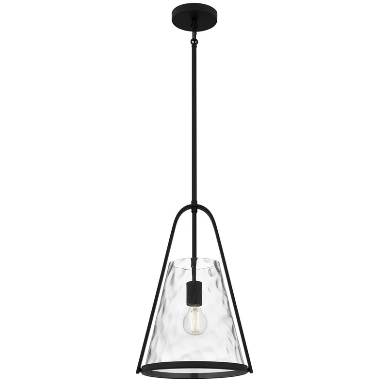 Quoizel Briley 1-Lt Matte Black Mini Pendant, Matte Black - BRIL1511MBK