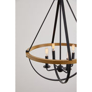 Quoizel Bartlett 22in 4-Light Pendant | Modern Earth Black and Painted Wood | Dining Room & Foyer | 22 x 22 x 30.25 in | Model BRL2823EK