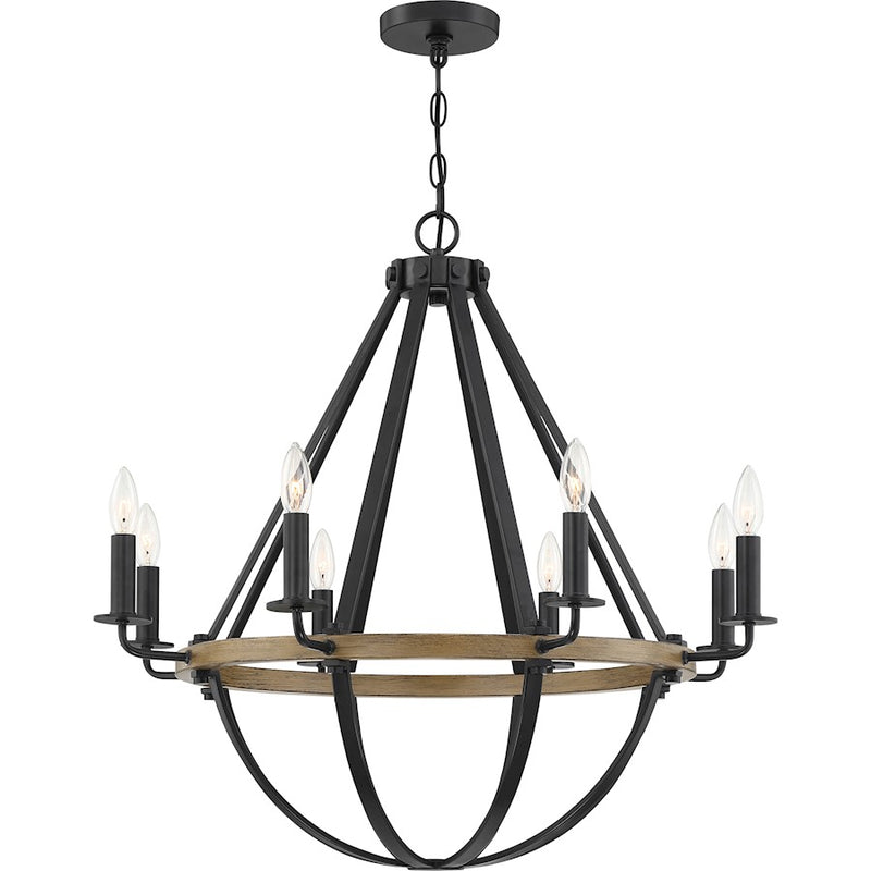 Quoizel Bartlett 8 Light Chandelier, Earth Black