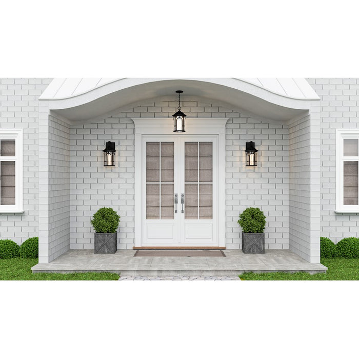 Quoizel Brampton 1 Light Outdoor Lantern, Matte Black/Clear
