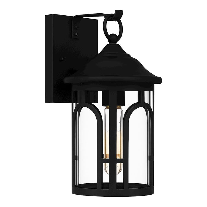 Quoizel Brampton 1 Light Outdoor Lantern, Matte Black/Clear