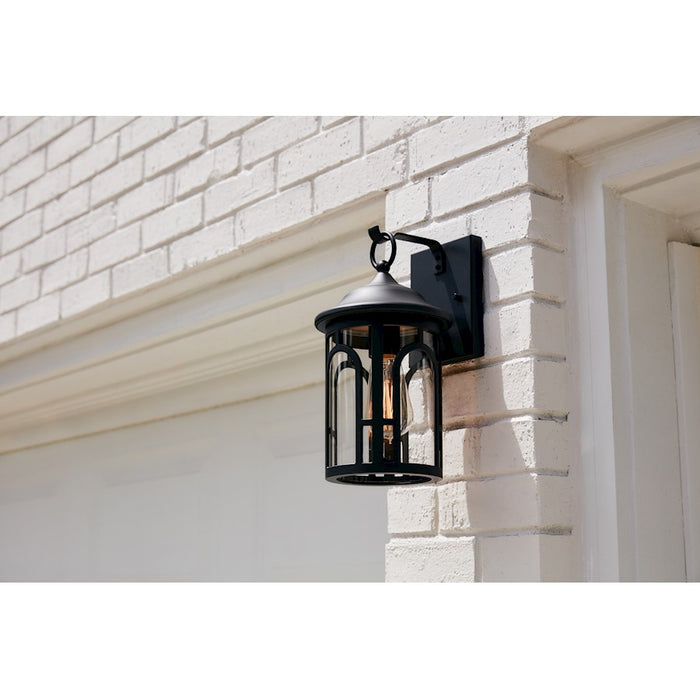 Quoizel Brampton 1 Light Outdoor Lantern, Matte Black/Clear