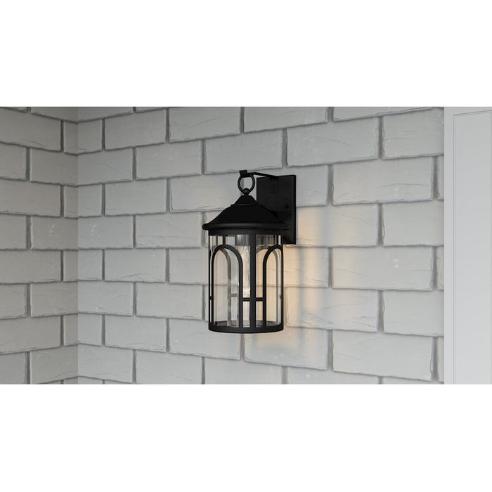 Quoizel Brampton 1 Light Outdoor Lantern, Matte Black/Clear