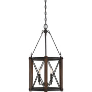 Quoizel Baron 15in 3-Light Pendant | Traditional Marcado Black Steel | Kitchen Island & Dining Room | 15 x 15 x 27.5 in | Model BRO5203MK