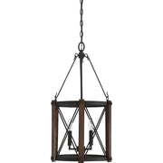 Quoizel Baron 15in 3-Light Pendant | Traditional Marcado Black Steel | Kitchen Island & Dining Room | 15 x 15 x 27.5 in | Model BRO5203MK
