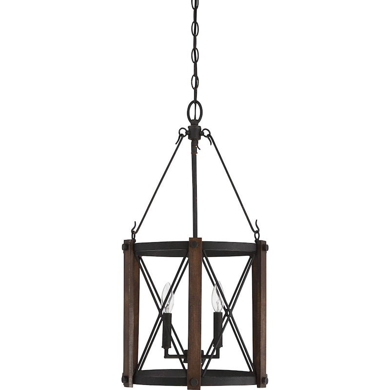 Quoizel Baron 15in 3-Light Pendant | Traditional Marcado Black Steel | Kitchen Island & Dining Room | 15 x 15 x 27.5 in | Model BRO5203MK