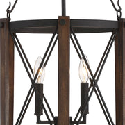 Quoizel Baron 15in 3-Light Pendant | Traditional Marcado Black Steel | Kitchen Island & Dining Room | 15 x 15 x 27.5 in | Model BRO5203MK