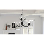 Quoizel Briar 9 Light Chandelier, Matte Black