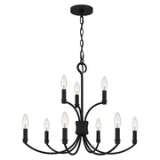 Quoizel Briar 9 Light Chandelier, Matte Black