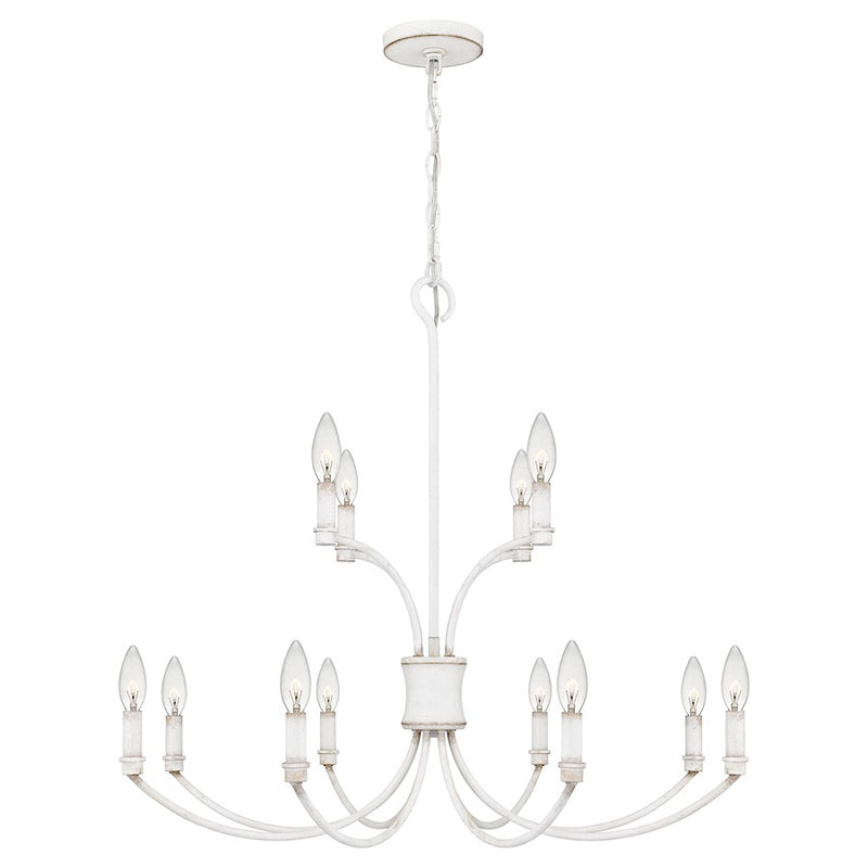 Quoizel Briar 12 Light Chandelier, Antique White
