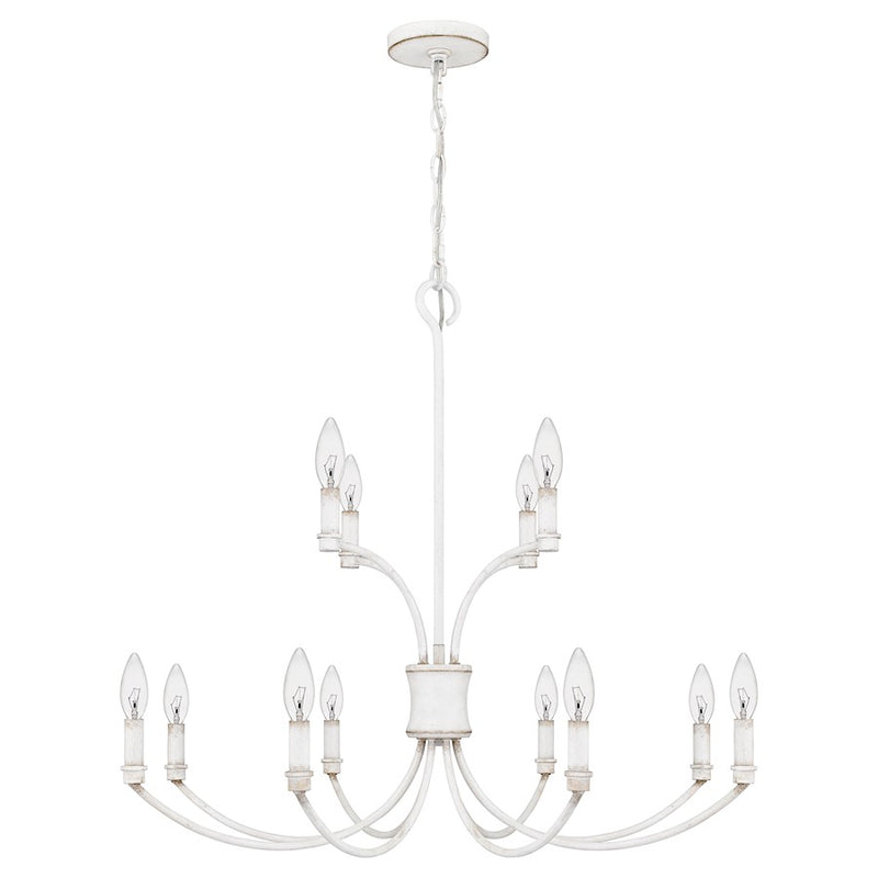 Quoizel Briar 12 Light Chandelier, Antique White