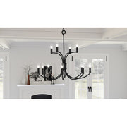 Quoizel Briar 12 Light Chandelier, Matte Black