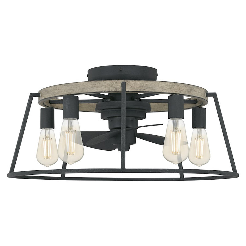 Quoizel Brockton 5 Light Fandelier, Grey Ash