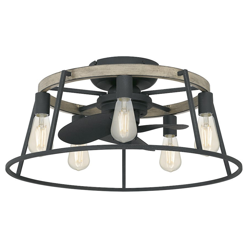 Quoizel Brockton 5 Light Fandelier, Grey Ash