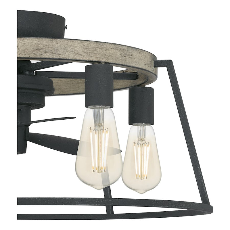 Quoizel Brockton 5 Light Fandelier, Grey Ash