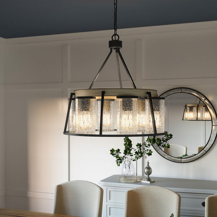 Quoizel Brockton 6 Light Chandelier, Grey Ash