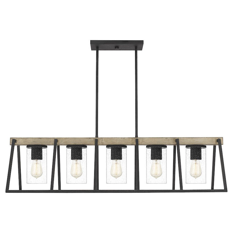 Quoizel Brockton 5 Light Island Chandelier, Grey Ash
