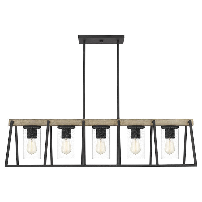 Quoizel Brockton 5 Light Island Chandelier, Grey Ash