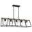 Quoizel Brockton 5Lt Island Chandelier, Grey Ash/Clear Seedy Glass
