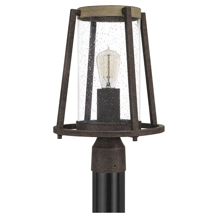 Quoizel Brockton 1 Light Outdoor Post Lantern, Rustic Black