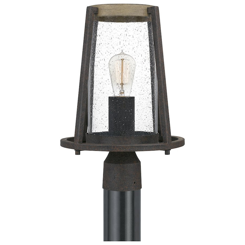 Quoizel Brockton 1 Light Outdoor Post Lantern, Rustic Black