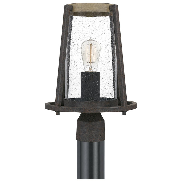Quoizel Brockton 1 Light Outdoor Post Lantern, Rustic Black