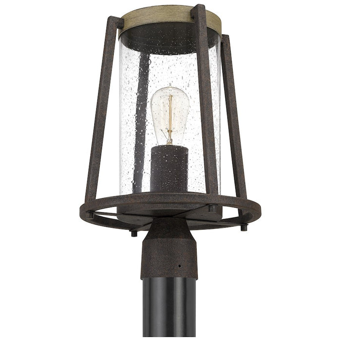 Quoizel Brockton 1 Light Outdoor Post Lantern, Rustic Black