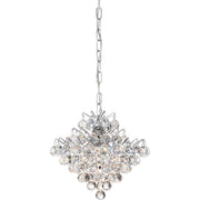 Quoizel Bordeaux With Clear Crystal 4 Light Pendant, Polished Chrome