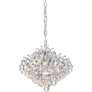 Quoizel Bordeaux With Clear Crystal 4 Light Pendant, Polished Chrome