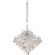 Quoizel Bordeaux With Clear Crystal 4 Light Pendant, Polished Chrome