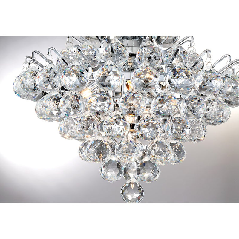 Quoizel Bordeaux With Clear Crystal 4 Light Pendant, Polished Chrome