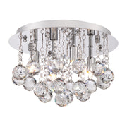 Quoizel Bordeaux w/ Clear Crystal 4 Light Flush Mount, Polished Chrome BRX1614C