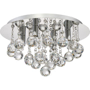 Quoizel Bordeaux w/ Clear Crystal 4 Light Flush Mount, Polished Chrome BRX1614C