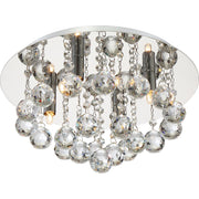 Quoizel Bordeaux w/ Clear Crystal 4 Light Flush Mount, Polished Chrome BRX1614C