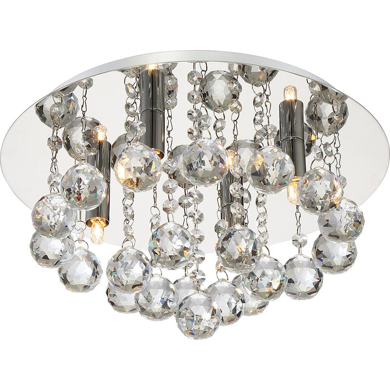 Quoizel Bordeaux w/ Clear Crystal 4 Light Flush Mount, Polished Chrome BRX1614C