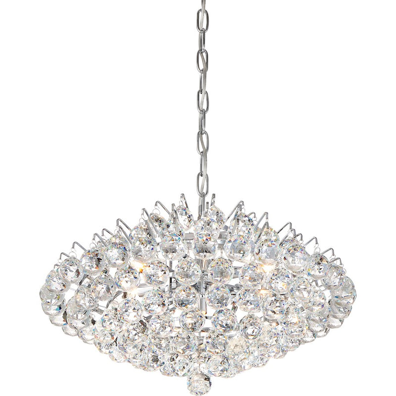 Quoizel Bordeaux With Clear Crystal 7 Light Pendant, Polished Chrome