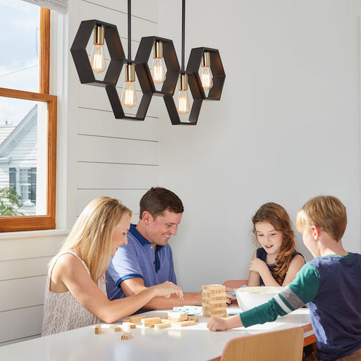 Quoizel Bismarck 40in 5-Light Island Chandelier | Modern Earth Black Steel | Kitchen Island & Dining Room | 40 x 2.5 x 13 in | Model BSK540EK