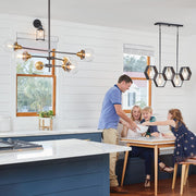 Quoizel Bismarck 40in 5-Light Island Chandelier | Modern Earth Black Steel | Kitchen Island & Dining Room | 40 x 2.5 x 13 in | Model BSK540EK