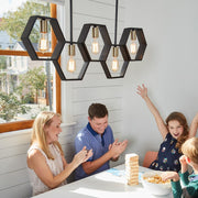 Quoizel Bismarck 40in 5-Light Island Chandelier | Modern Earth Black Steel | Kitchen Island & Dining Room | 40 x 2.5 x 13 in | Model BSK540EK