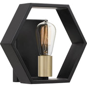 Quoizel Bismarck 10in 1-Light Wall Sconce | Modern Earth Black Steel | Bedroom & Hallway Accent Light | 10 x 4.5 x 8.75 in | Model BSK8701EK
