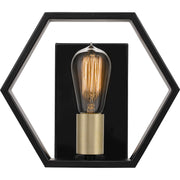 Quoizel Bismarck 10in 1-Light Wall Sconce | Modern Earth Black Steel | Bedroom & Hallway Accent Light | 10 x 4.5 x 8.75 in | Model BSK8701EK