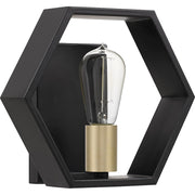 Quoizel Bismarck 10in 1-Light Wall Sconce | Modern Earth Black Steel | Bedroom & Hallway Accent Light | 10 x 4.5 x 8.75 in | Model BSK8701EK