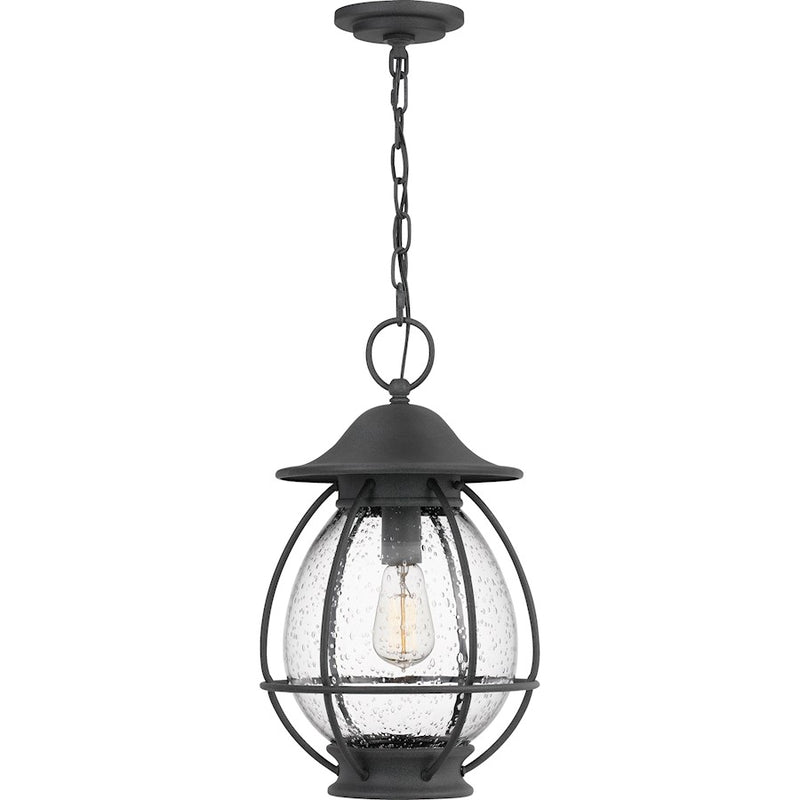 Quoizel Boston 1 Light Outdoor Hanging Lantern, Mottled Black